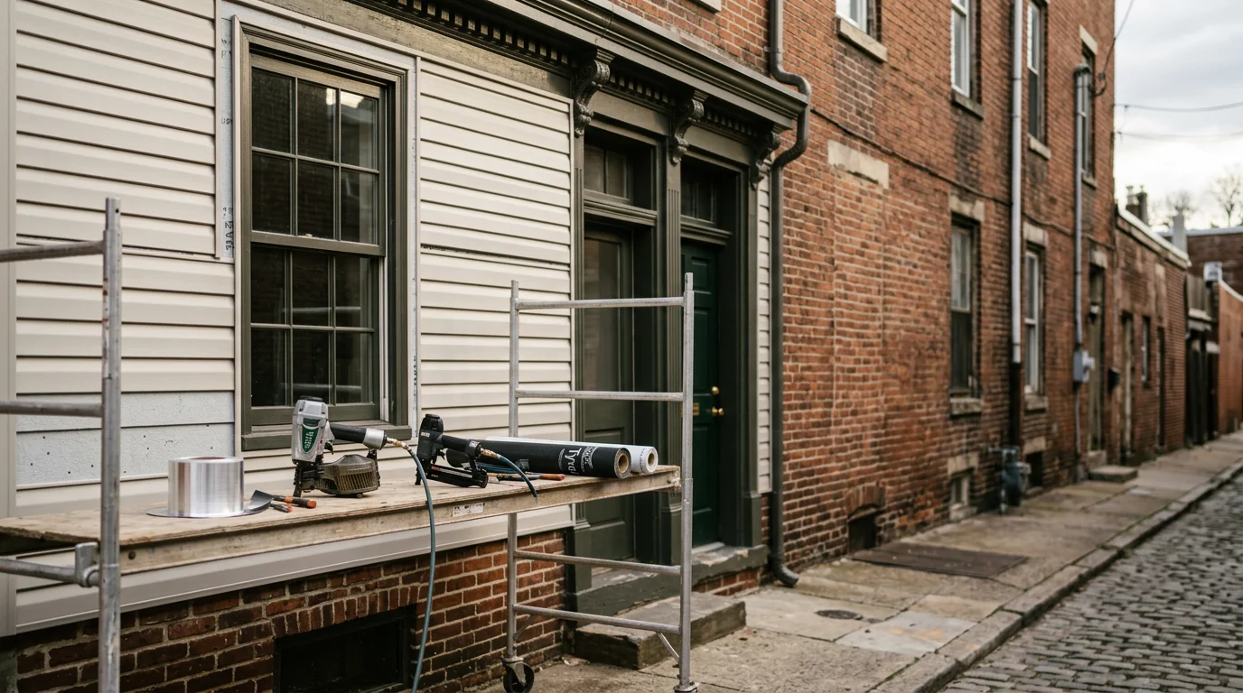 Professional siding installation on a residential home in Philadelphia