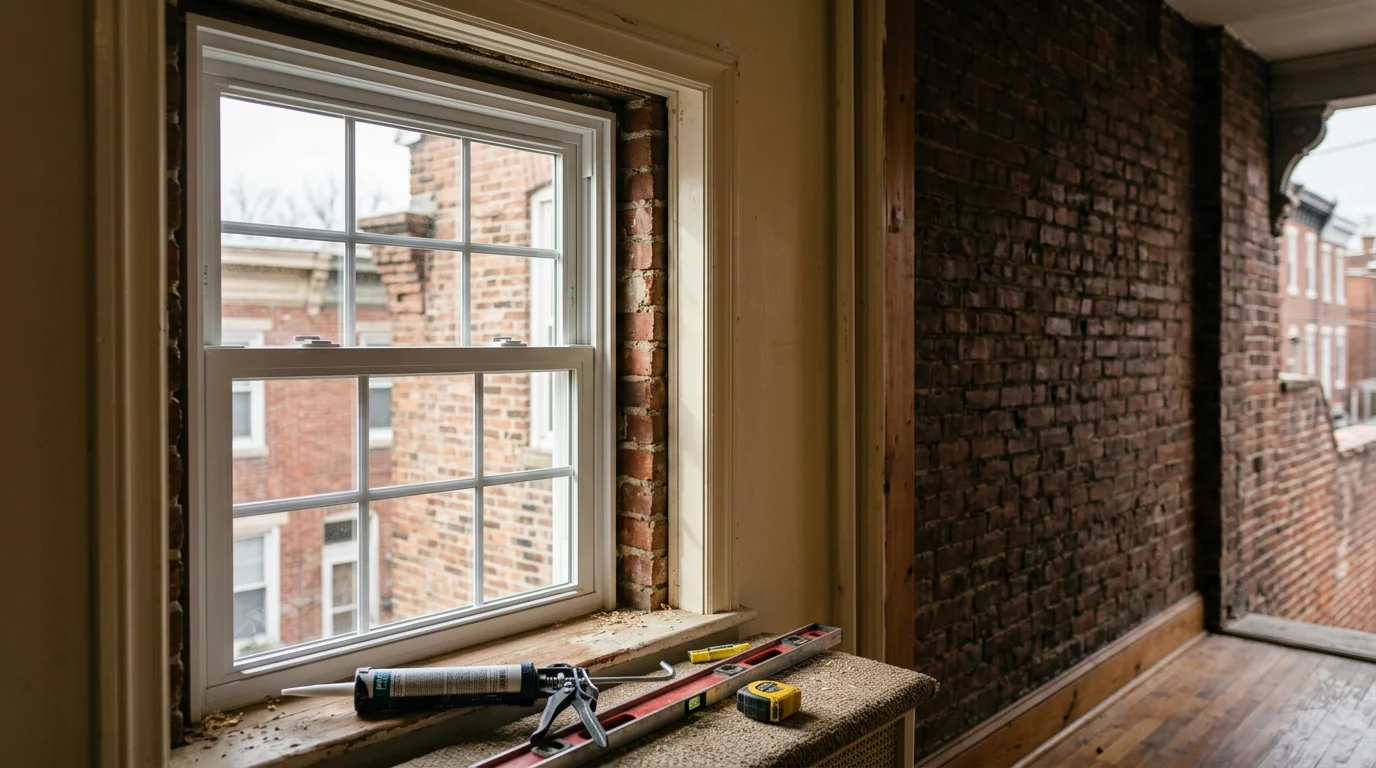 Professional window installation in a Philadelphia home